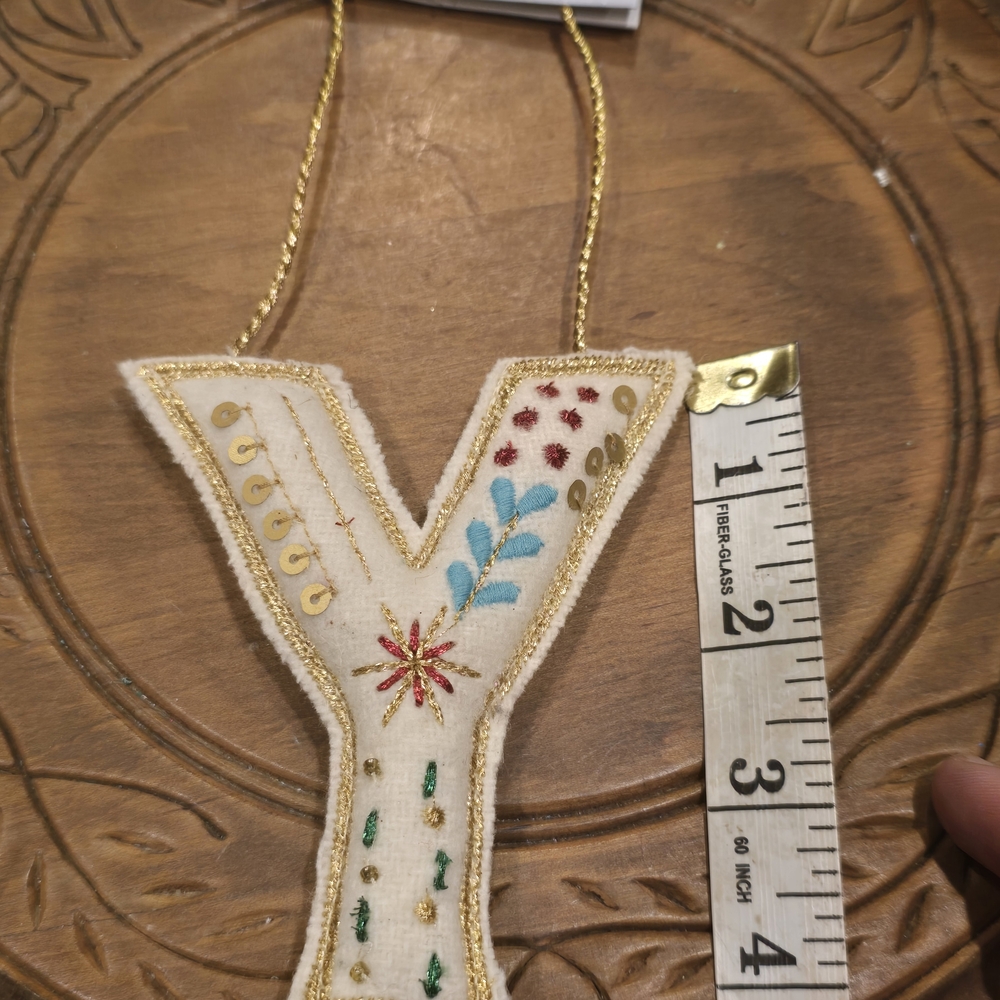 Wondershop Gold and White Letter Y Ornament